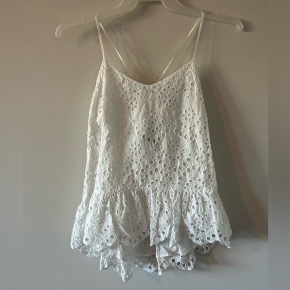 White House Black Market Tops - WHITE HOUSE BLACK MARKET • White Eyelet Tank Top • Medium